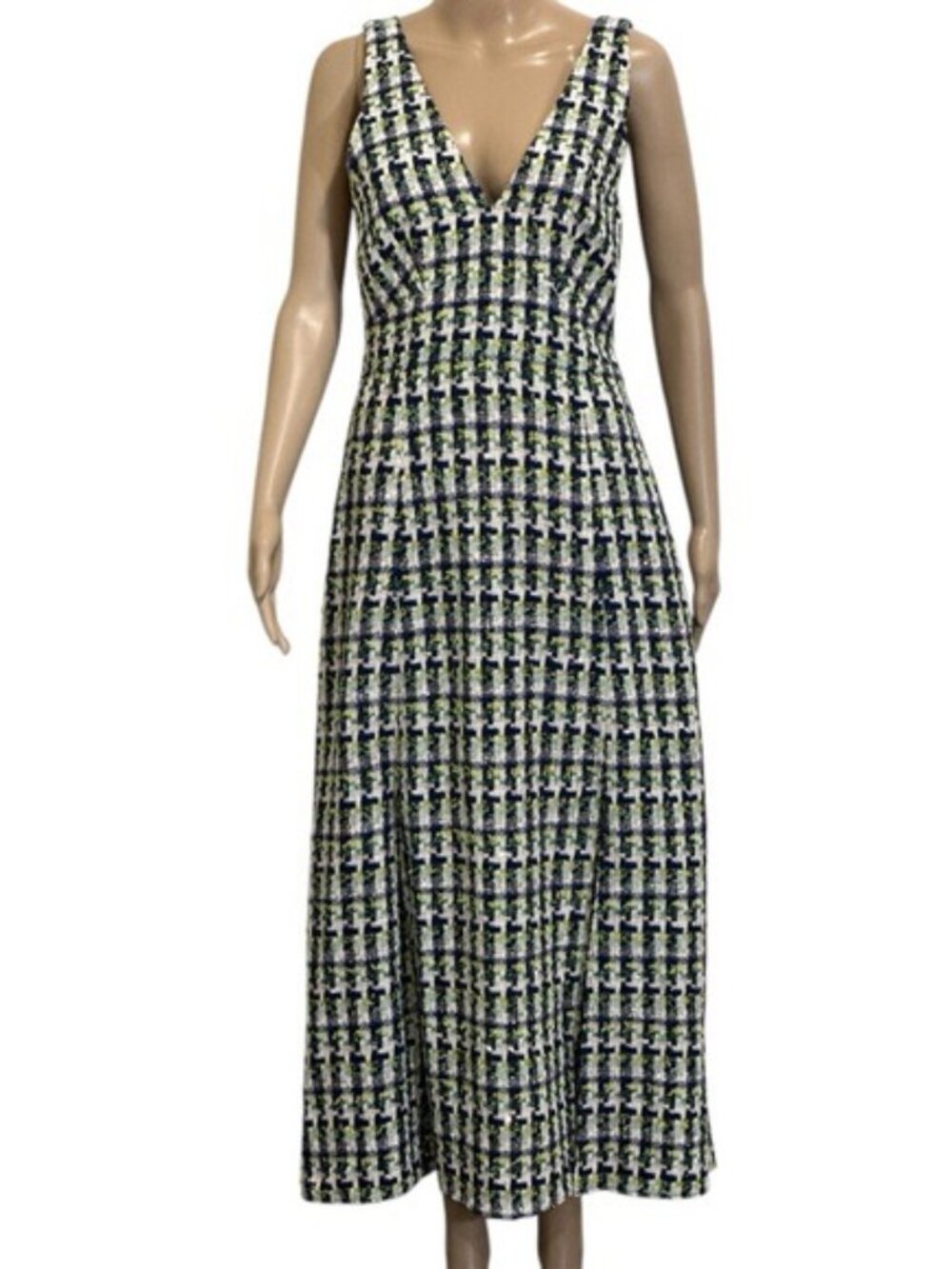 Kate Spade Pop Cotton BlendTweed Halter Fit and Flare Maxi Dress, Size 6